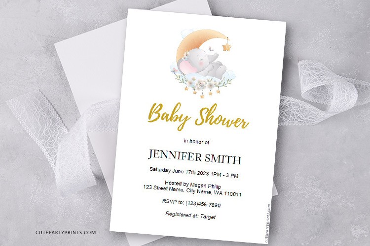 Elephant Baby Shower Invitation