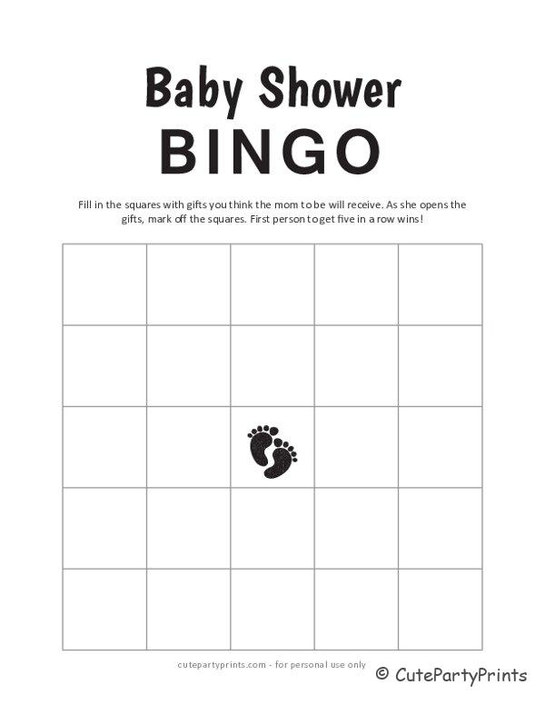 Minimalist Baby Shower Bingo Printable