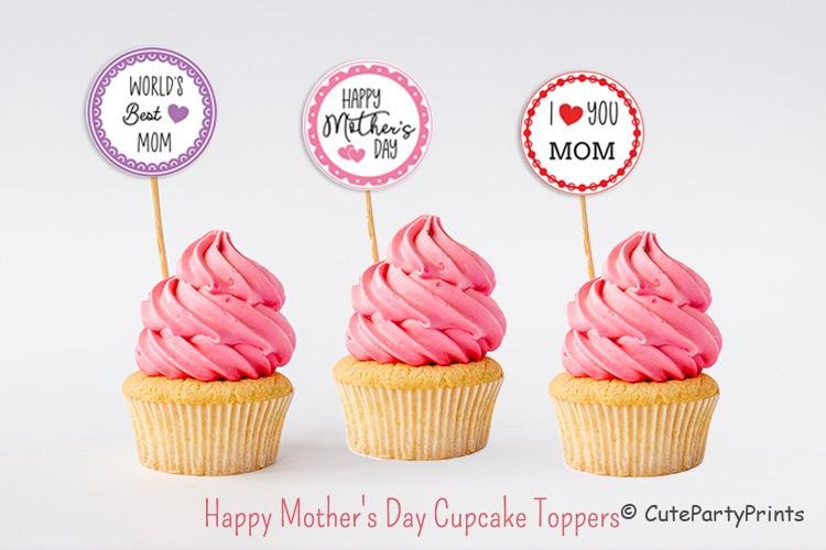 Mother’s Day Cupcake Toppers {FREE Printables}