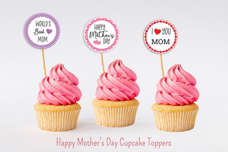 Mother’s Day Cupcake Toppers {FREE Printables}