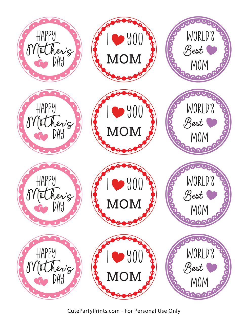 Mother’s Day Cupcake Toppers {FREE Printables}