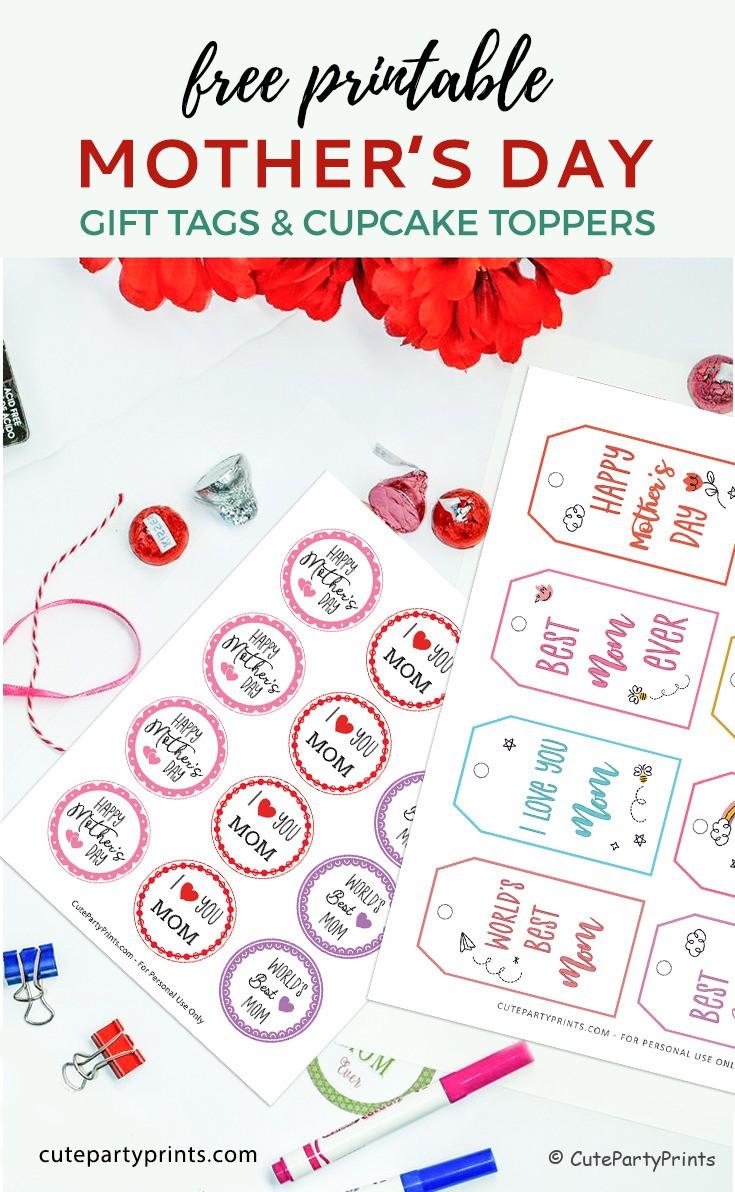Mother's Day Gift Tags and Cupcake Toppers Printable
