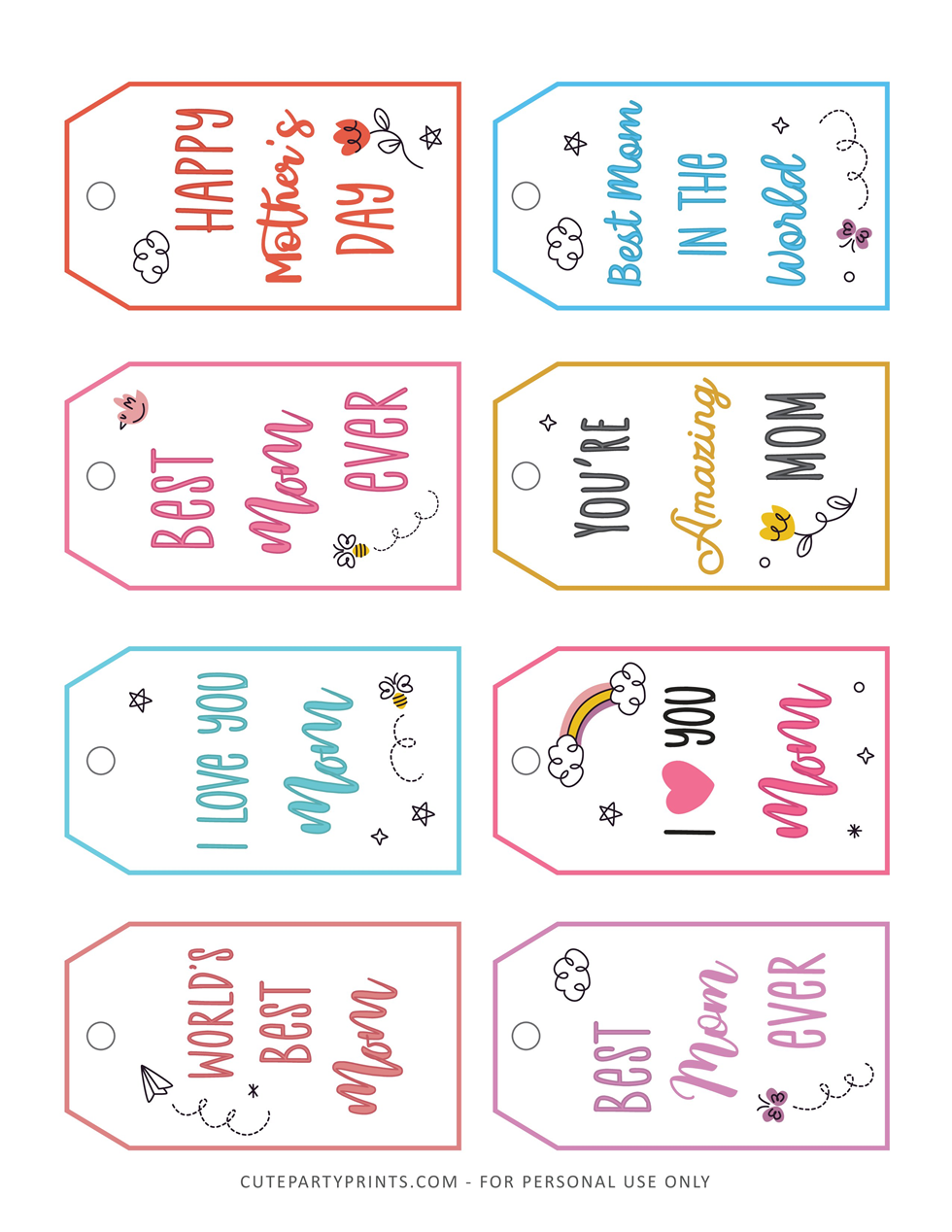 Mother's Day Gift Tags Free Printables