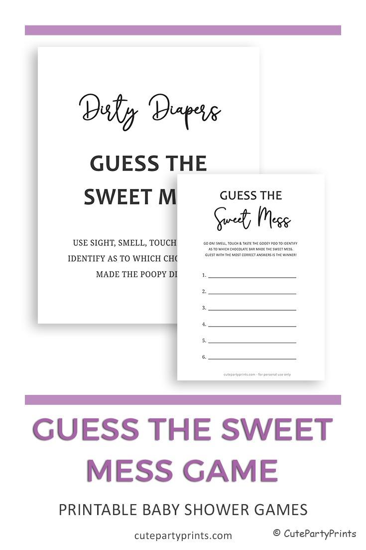 Free Printable Guess the Sweet Mess