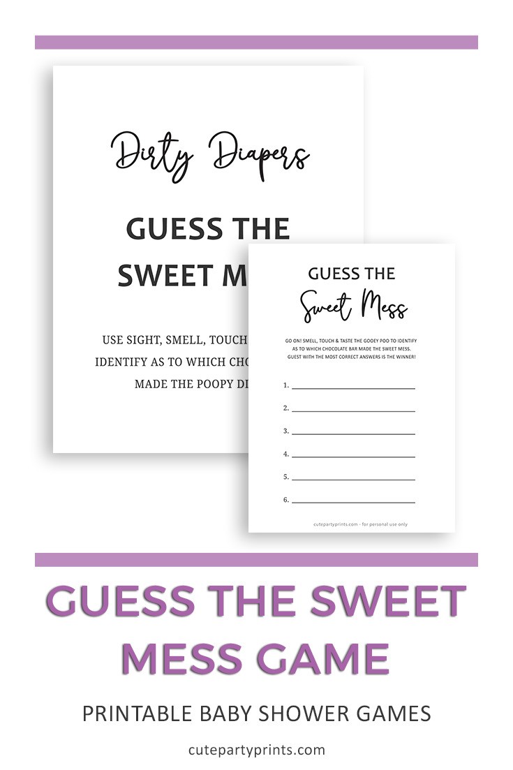 Free Printable Guess the Sweet Mess