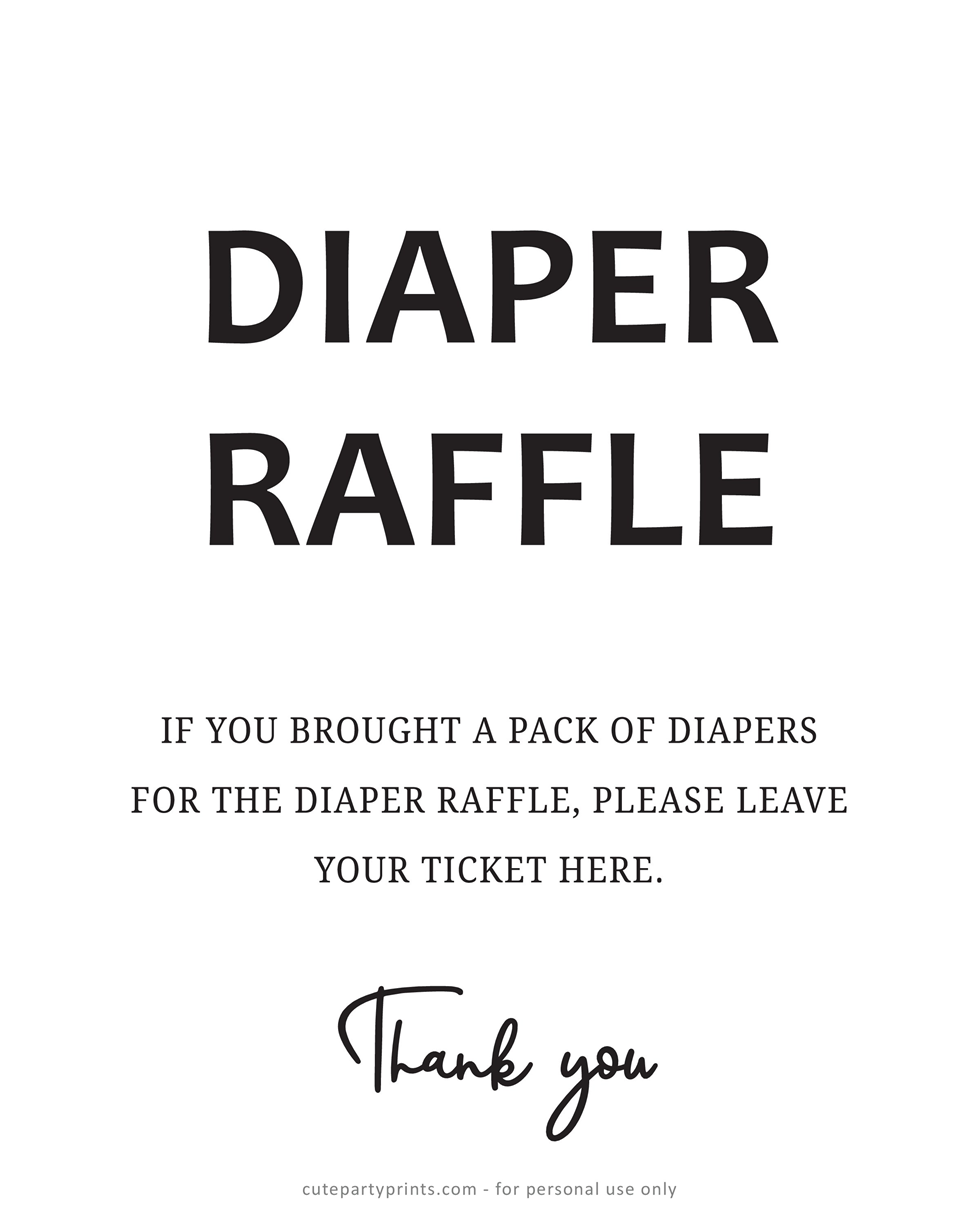 Diaper Raffle Sign