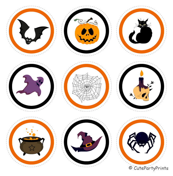 Halloween Cupcake Toppers Template
