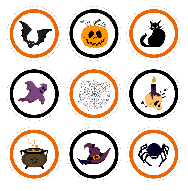 Halloween Cupcake Toppers Template