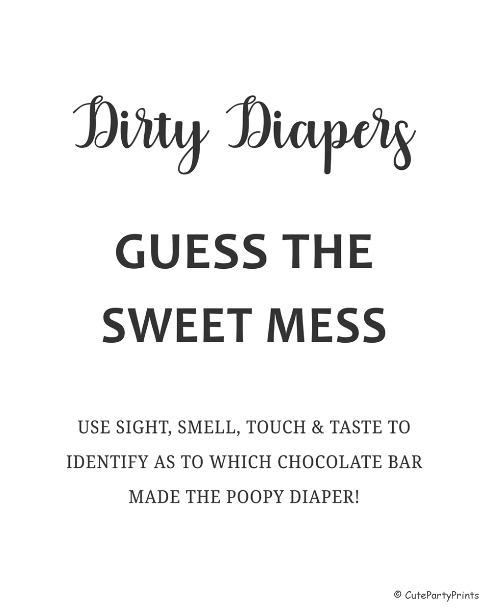 Dirty Diapers Display Sign
