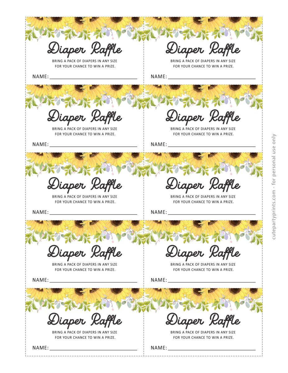 Diaper Raffle Tickets