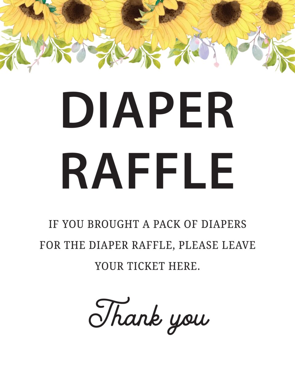Diaper Raffle Sign
