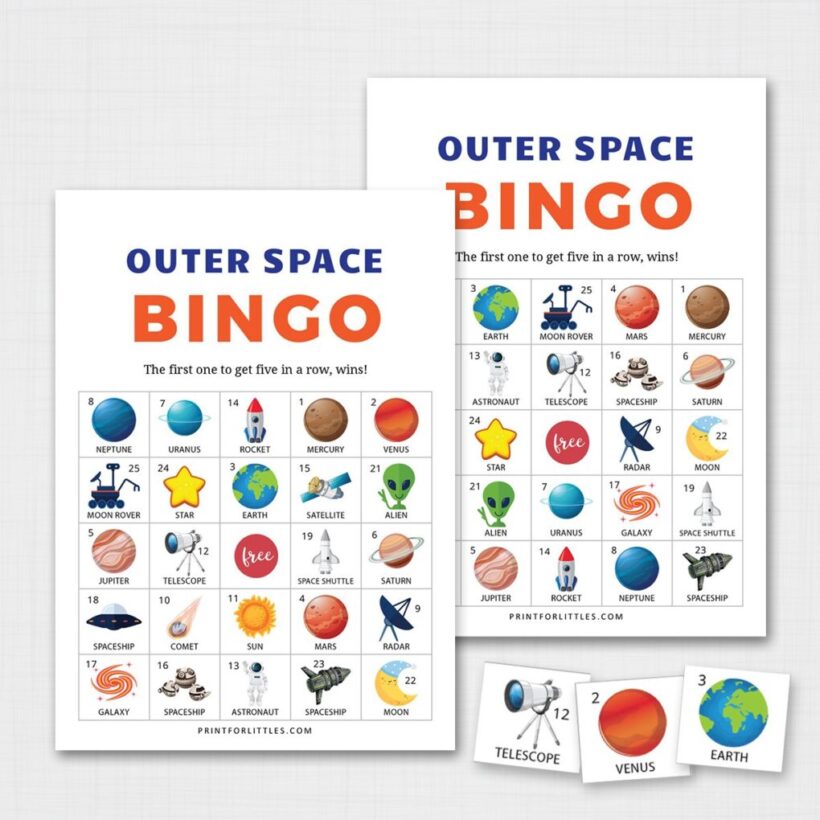 Outer Space Bingo Printable
