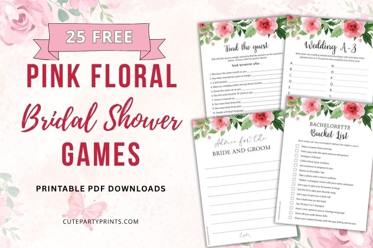 25 Free Printable Bridal Shower Games